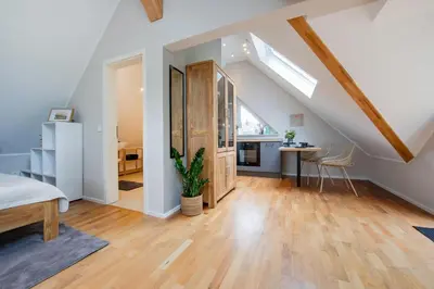 Ein Bett oder Betten in einem Zimmer der Unterkunft Kleiner Glücksort, Appartement