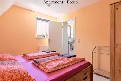 Ein Bett oder Betten in einem Zimmer der Unterkunft Villa Vici - Ferienwohnungen