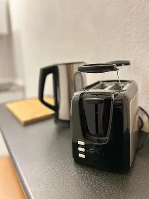 Kaffee-/Teezubehör in der Unterkunft City Apartment Nähe Uni mit Parkplatz