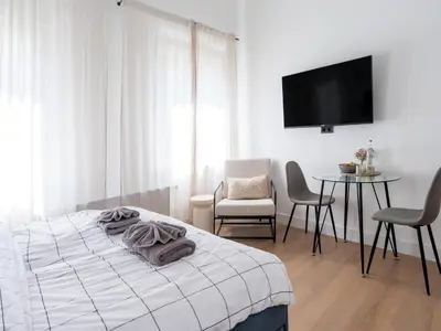 Ein Bett oder Betten in einem Zimmer der Unterkunft Apartment in Koblenz near Deutsches Eck