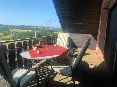 Ein Balkon oder eine Terrasse in der Unterkunft Ferienwohnung Daniels