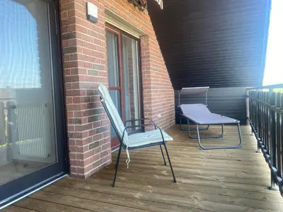 Ein Balkon oder eine Terrasse in der Unterkunft Ferienwohnung Daniels