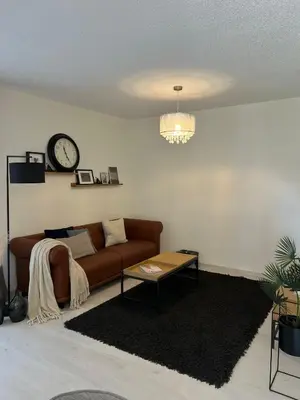 Ein Sitzbereich in der Unterkunft Ferienwohnung Hügel Blick