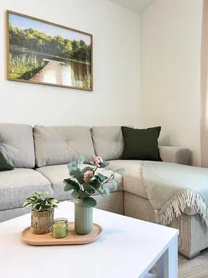 Ein Sitzbereich in der Unterkunft Ferienwohnung Burgstraße