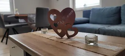 Ein Sitzbereich in der Unterkunft Ferienwohnung Eduard