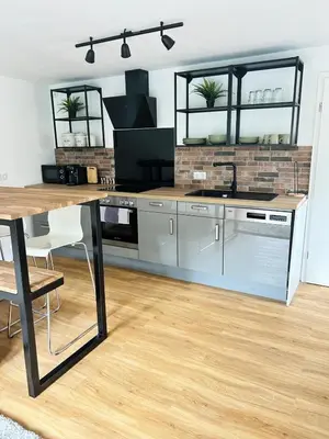Küche/Küchenzeile in der Unterkunft Modern Wohnung in der Nähe von Koblenz