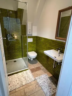 Ein Badezimmer in der Unterkunft Scheune Am alten Posthof Lieser
