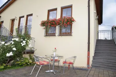 Ein Balkon oder eine Terrasse in der Unterkunft Pension Basten