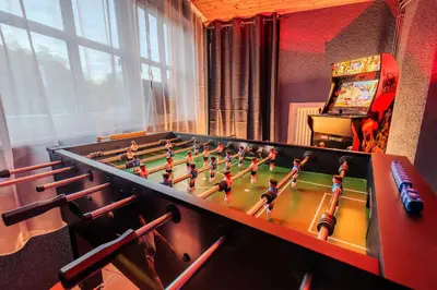 Eine Spielezimmer in der Unterkunft Weingut Muehlenschenke - Game-Room, Vineyard, Sauna and more