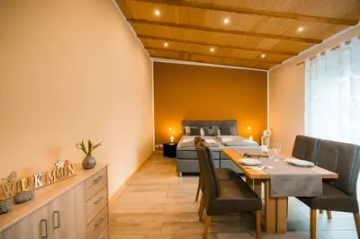 Ein Sitzbereich in der Unterkunft Ferienhaus Kanzler