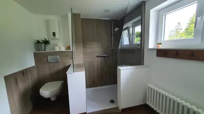 Ein Badezimmer in der Unterkunft Am Gäsbach EG