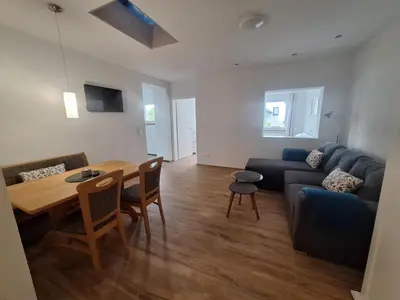 Ein Sitzbereich in der Unterkunft Ferienwohnung bei Blesers