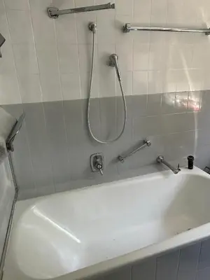 Ein Badezimmer in der Unterkunft Ferienhaus Hof Schöneck in sehr ruhiger Alleinlage