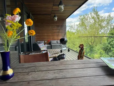 Ein Balkon oder eine Terrasse in der Unterkunft Ferienwohnung Faulhauer