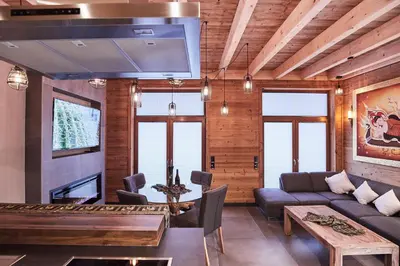 Ein Sitzbereich in der Unterkunft Wellness Ferienhaus “Lotus II”