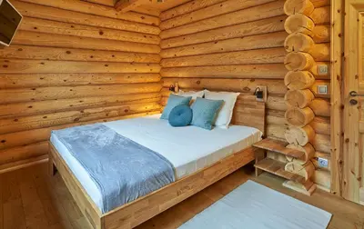 Ein Bett oder Betten in einem Zimmer der Unterkunft Seezeit Chalet