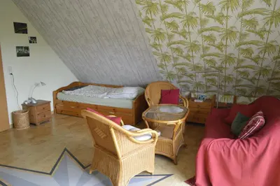 Ein Bett oder Betten in einem Zimmer der Unterkunft Ferienhaus Ahler Kopf