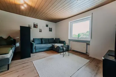 Ein Sitzbereich in der Unterkunft Ferienwohnung - Zur Waldruhe