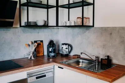 Küche/Küchenzeile in der Unterkunft Ferienwohnung - Zur Waldruhe