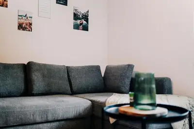 Ein Sitzbereich in der Unterkunft Ferienwohnung - Zur Waldruhe