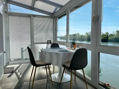 Blick auf einen Fluss in der Nähe der Ferienwohnung