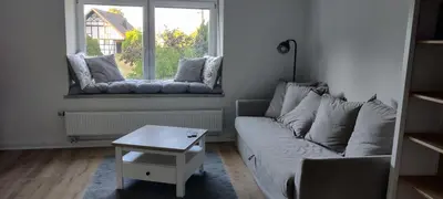Ein Sitzbereich in der Unterkunft Neue Ferienwohnung - Eifel Oase