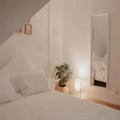 Cozy apartment with a stream view