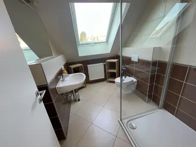 Ein Badezimmer in der Unterkunft Ferienhaus Haus Auenland