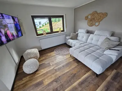 Ein Sitzbereich in der Unterkunft MV Römerlodge mit einmaligem Moselpanoramablick