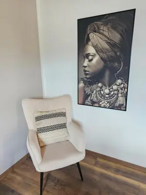 Ein Sitzbereich in der Unterkunft MV Römerlodge mit einmaligem Moselpanoramablick