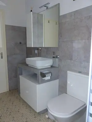 Ein Badezimmer in der Unterkunft Panoramablick