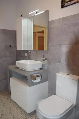 Ein Badezimmer in der Unterkunft Panoramablick