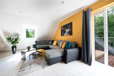 Ein Sitzbereich in der Unterkunft MaarChalet Ferienwohnung