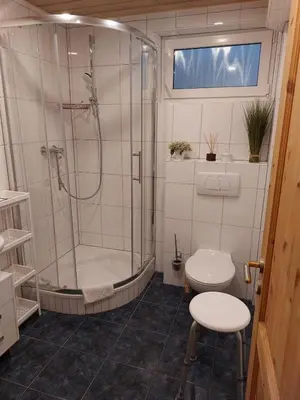 Ein Badezimmer in der Unterkunft Ferienwohnung an der Traumschleife