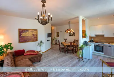 Küche/Küchenzeile in der Unterkunft Grafenwohnung mit großem Dachgarten im Gästehaus Graf-Schmelzer