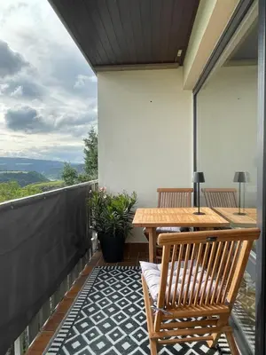 Ein Balkon oder eine Terrasse in der Unterkunft #3 Studioapartment mit Loreleyblick direkt an der schönsten Etappe des Rheinsteigs