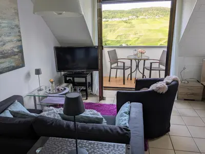 Ein Sitzbereich in der Unterkunft Moseltalblick