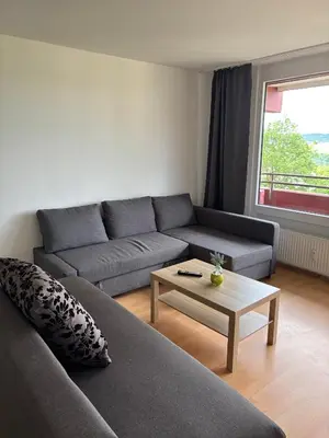 Ein Sitzbereich in der Unterkunft Ferienwohnung -Freundeskreis- im Taunusblick für bis zu 8 Personen - A402