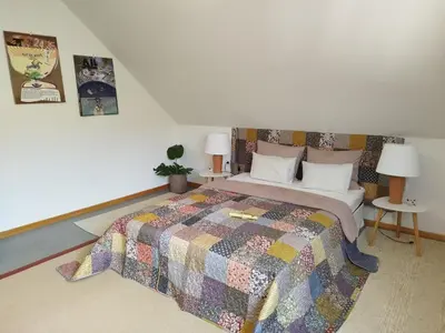 Ein Bett oder Betten in einem Zimmer der Unterkunft Ferienwohnung Moselherz