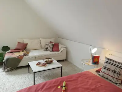 Ein Sitzbereich in der Unterkunft Ferienwohnung Moselherz