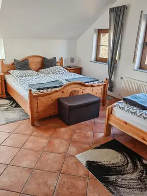 Ein Bett oder Betten in einem Zimmer der Unterkunft Landhaus am Brubbel