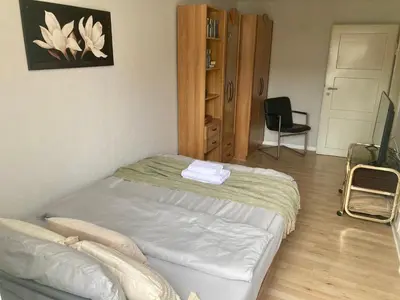 Ein Bett oder Betten in einem Zimmer der Unterkunft Ferienhaus Gramm