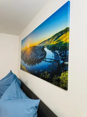 Ein Bett oder Betten in einem Zimmer der Unterkunft Moselgold Apartment