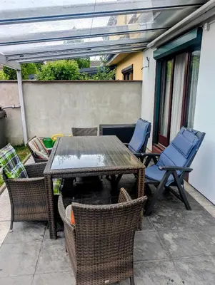 Ein Sitzbereich in der Unterkunft Ferienhaus Thomm