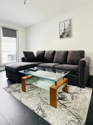 Ein Sitzbereich in der Unterkunft Apartment in Rittersdorf