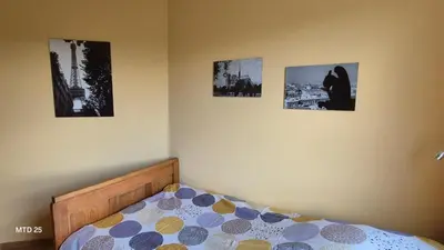 Ein Bett oder Betten in einem Zimmer der Unterkunft RHEIN-WALD Exklusives Apartment mit Rheinblick