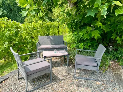 Ein Garten an der Unterkunft BG Living & Hosting - Mosel Winzerhaus an der Lieser mit Sonnenterrasse & Privatparkplatz - Nähe Bernkastel-Kues
