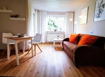 Ein Sitzbereich in der Unterkunft Ferienwohnung Kisselbach