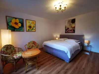 Ein Bett oder Betten in einem Zimmer der Unterkunft Ferienwohnung Kisselbach