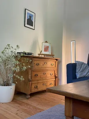 Ein Sitzbereich in der Unterkunft Ferienwohnung Utes Stube